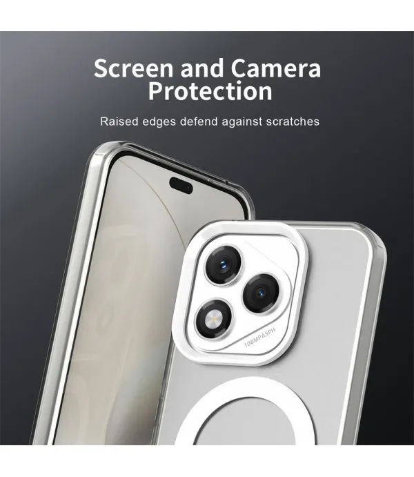 Matt prozirna crna MagSafe TPU maska za Honor 400 Lite