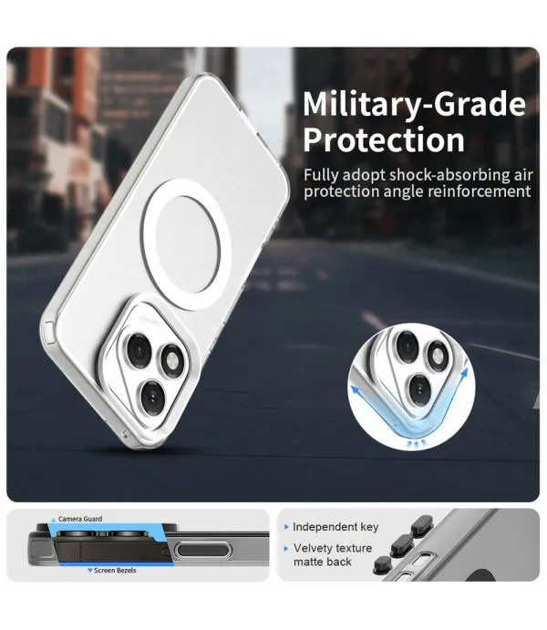 Matt prozirna crna MagSafe TPU maska za Honor 400 Lite