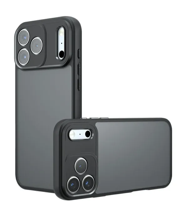 Maskica za iPhone 17 Pro Max – Skin-Touch TPU + PC, mat crna prozirna