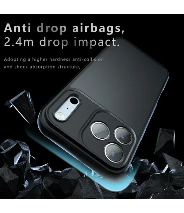 Maskica za iPhone 17 Pro Max – Skin-Touch TPU + PC, mat crna prozirna