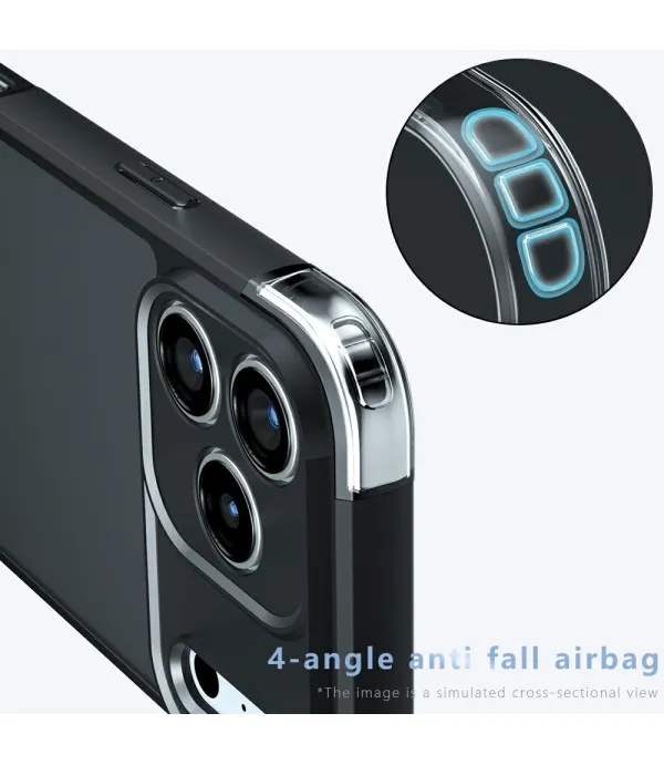 Maskica za iPhone 17 Pro Max – Skin-Touch TPU + PC, mat crna prozirna