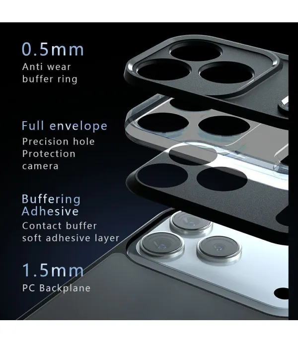 Maskica za iPhone 17 Pro Max – Skin-Touch TPU + PC, mat crna prozirna