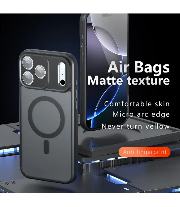 MagSafe maskica za iPhone 17 Pro – crna s mat prozirnim leđima