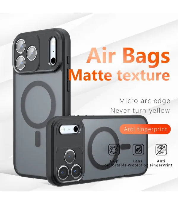 MagSafe maskica za iPhone 17 Pro – crna s mat prozirnim leđima