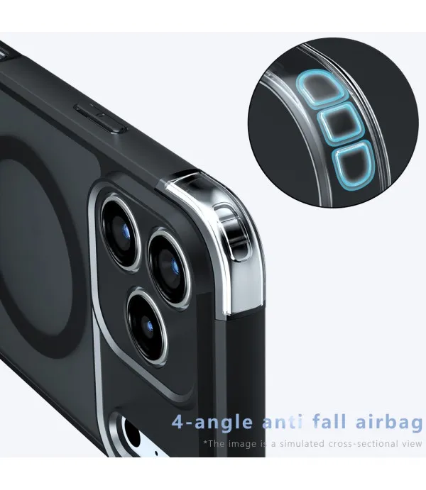 MagSafe maskica za iPhone 17 Pro – crna s mat prozirnim leđima