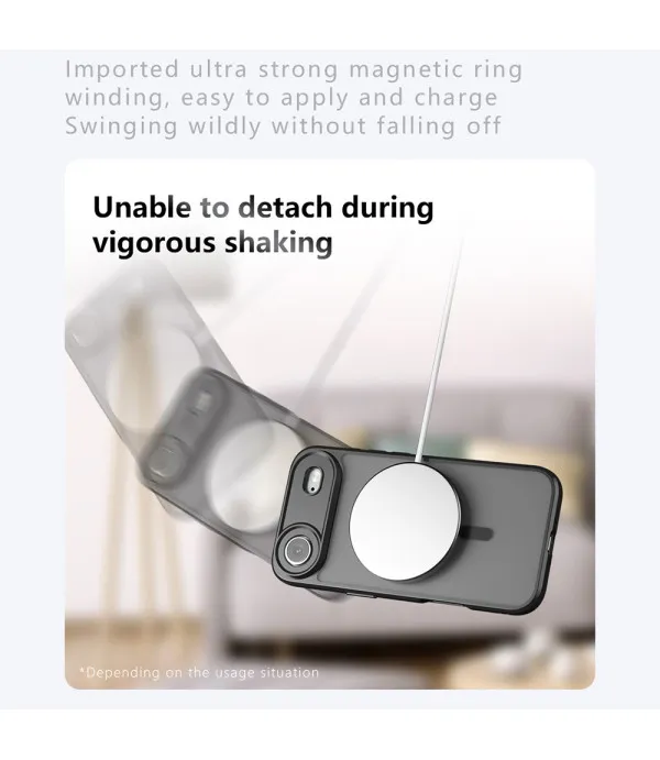 MagSafe maskica za iPhone 17 Air – crna s mat prozirnim leđima