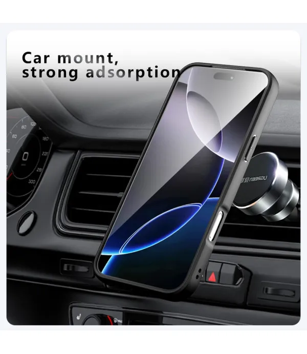 MagSafe maskica za iPhone 17 Air – crna s mat prozirnim leđima