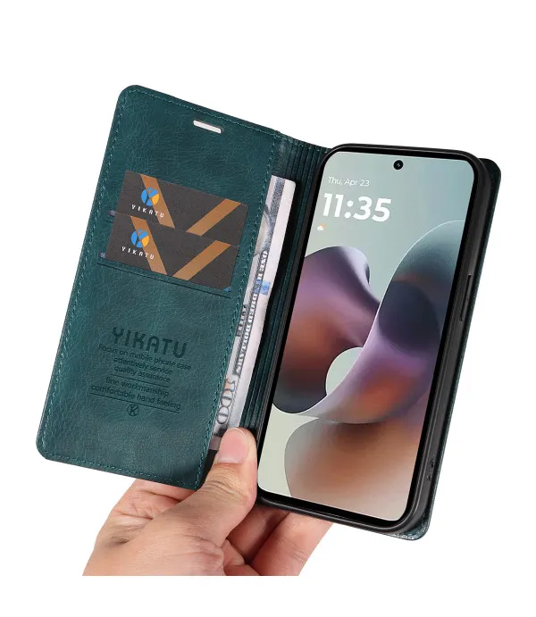 YIKATU preklopna PU kožna maskica s magnetnim zatvaranjem za Motorola Moto G56 5G