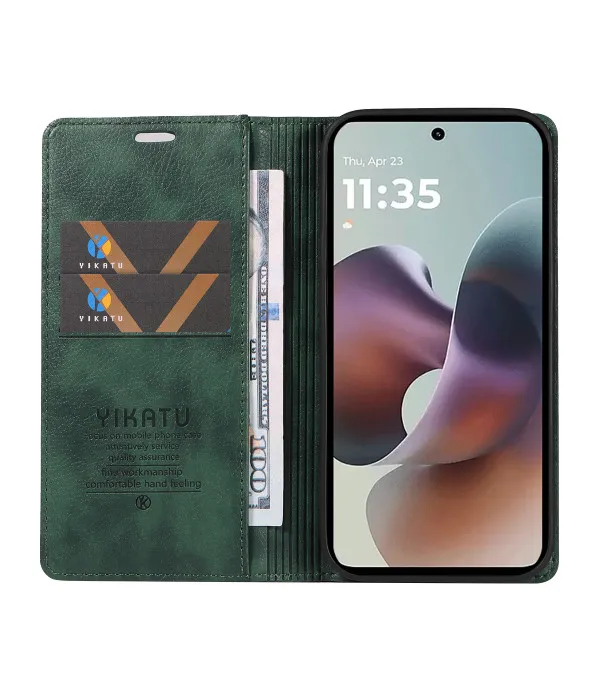 YIKATU preklopna PU kožna maskica s magnetnim zatvaranjem za Motorola Moto G56 5G