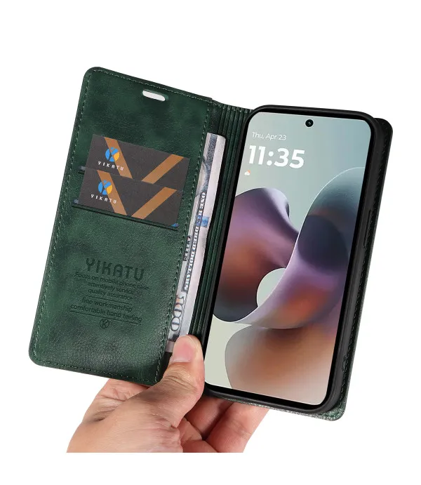 YIKATU preklopna PU kožna maskica s magnetnim zatvaranjem za Motorola Moto G56 5G
