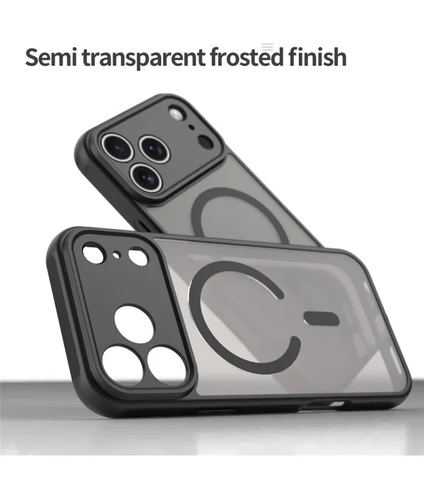 MagSafe maskica za iPhone 17 Pro Max crna s mat prozirnim leđima