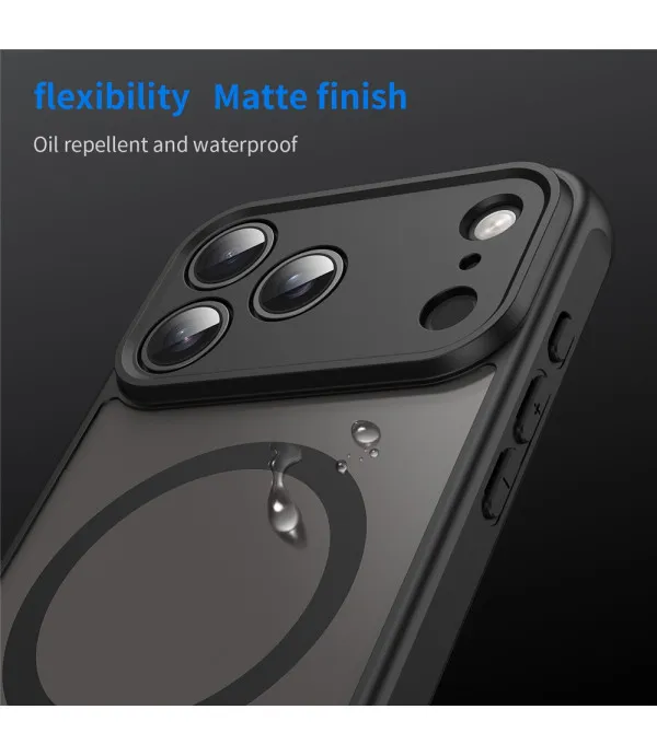 MagSafe maskica za iPhone 17 Pro Max crna s mat prozirnim leđima