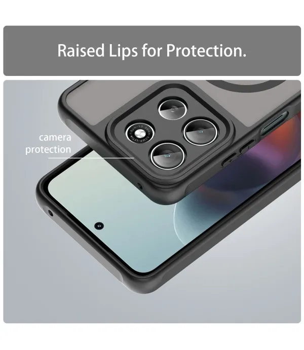 MagSafe mat crna prozirna maskica za Motorola Moto G56 5G