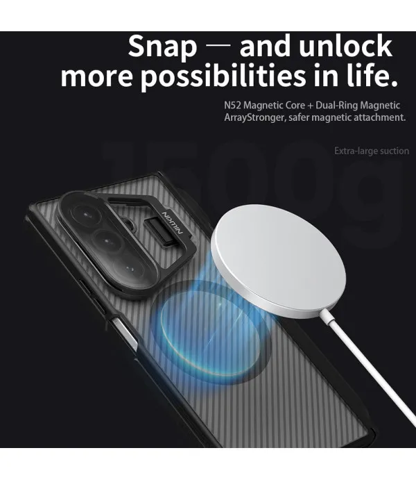 NILLKIN CamShield Prop Magnetic Translucent torbica za Samsung Galaxy Z Fold7 5G s olovkom – vrhunska zaštita i sofisticiran dizajn