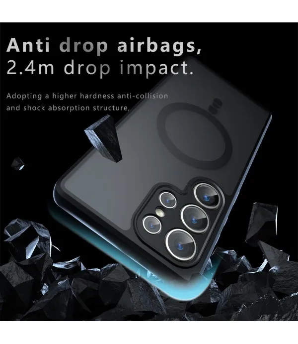 MagSafe crna mat prozirna maska za Samsung Galaxy S22 Ultra