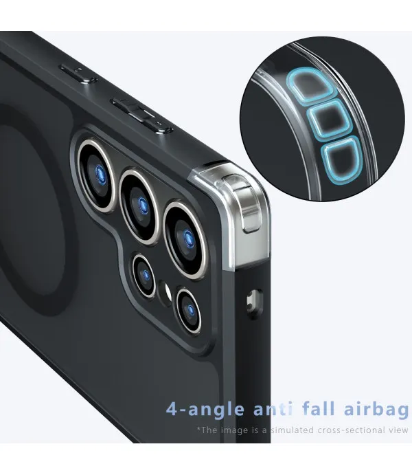 MagSafe crna mat prozirna maska za Samsung Galaxy S22 Ultra
