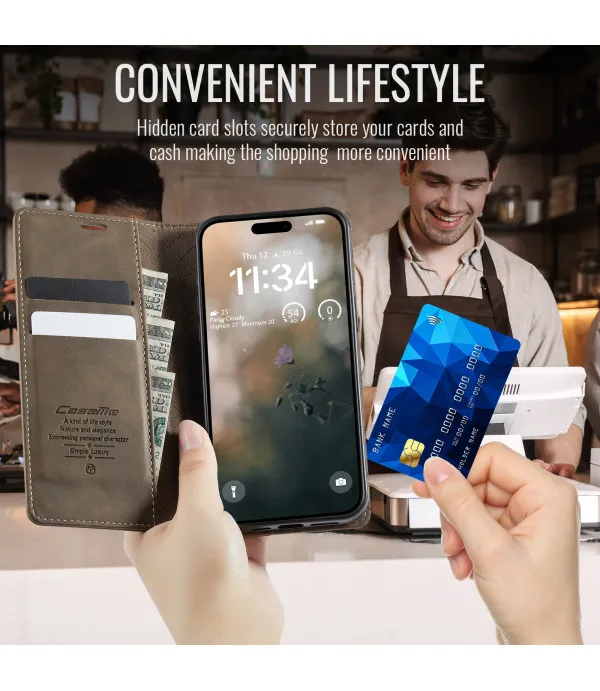 CASEME novčanik kožna torbica za iPhone 17 Pro – zaštita i praktičnost u jednom