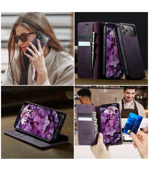 CASEME novčanik kožna torbica za iPhone 17 Pro Max – zaštita i praktičnost u jednom