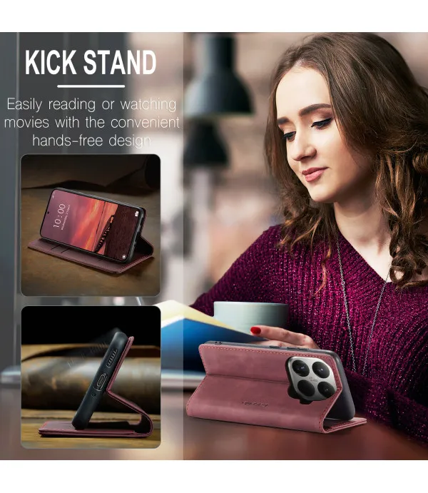 CaseMe 013 Series preklopna PU kožna torbica za Xiaomi 15T Pro