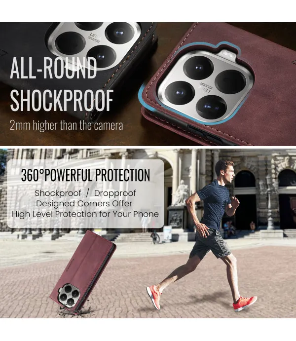 CaseMe 013 Series preklopna PU kožna torbica za Xiaomi 15T Pro