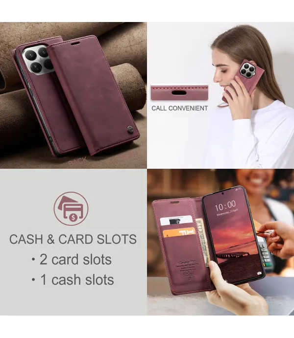 CaseMe 013 Series preklopna PU kožna torbica za Xiaomi 15T Pro