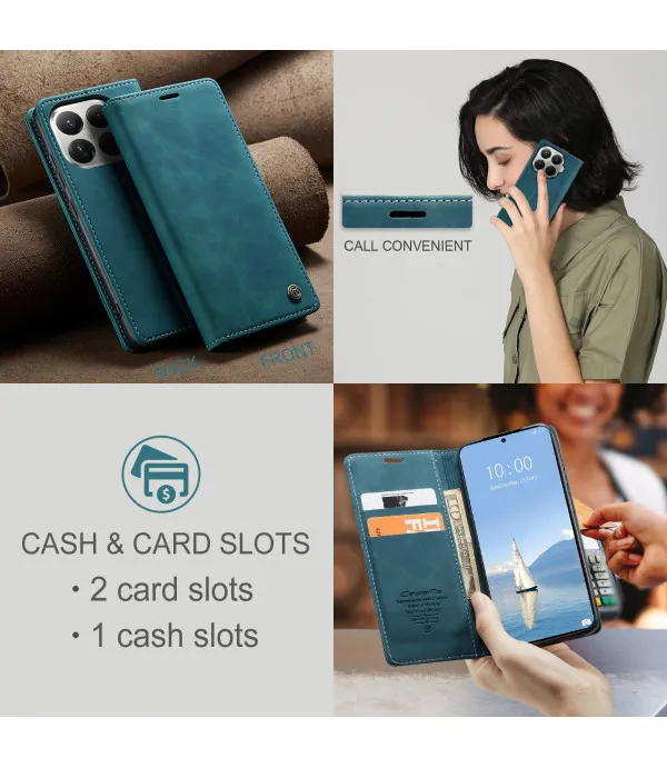 CaseMe 013 Series preklopna PU kožna torbica za Xiaomi 15T Pro