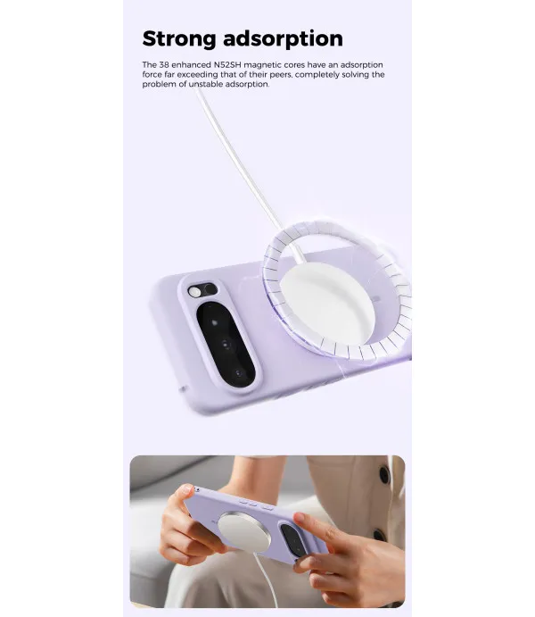 ABEEL Magnetic Liquid Silicone maska za Google Pixel 9 Pro XL