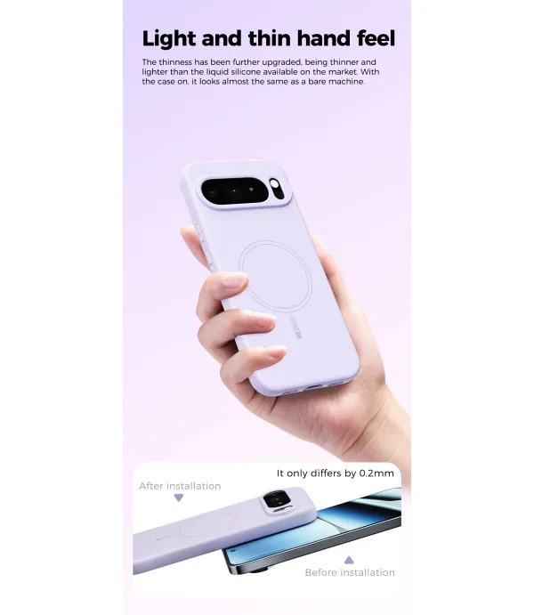 ABEEL Magnetic Liquid Silicone maska za Google Pixel 9 Pro XL