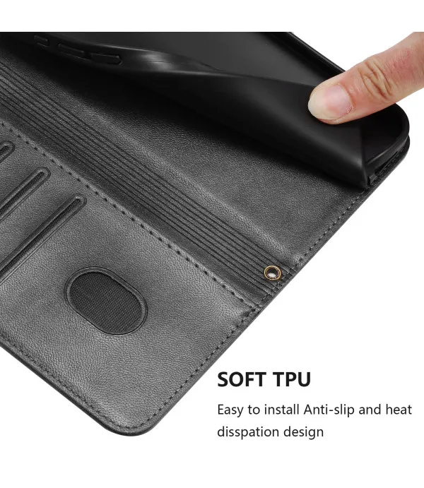 Retro Wallet Stand torbica s vezicom za T-Mobile T Phone 3 – Crna