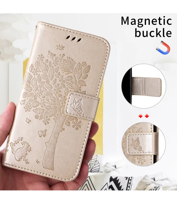 Kožna novčanik torbica Cat Tree za Honor Magic8 Pro 5G