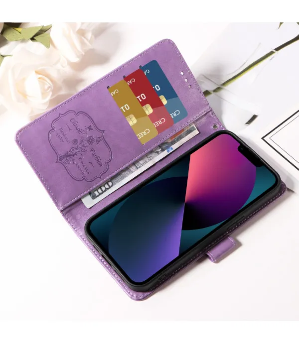 Novčanik preklopna torbica Butterfly Floral za Motorola Edge 70 5G - Ljubičasta