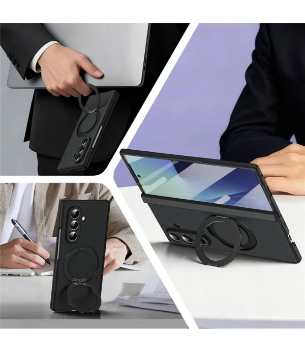 360° zaštitna maskica sa staklom i rotirajućim stalkom za Samsung Galaxy Z Fold7 5G