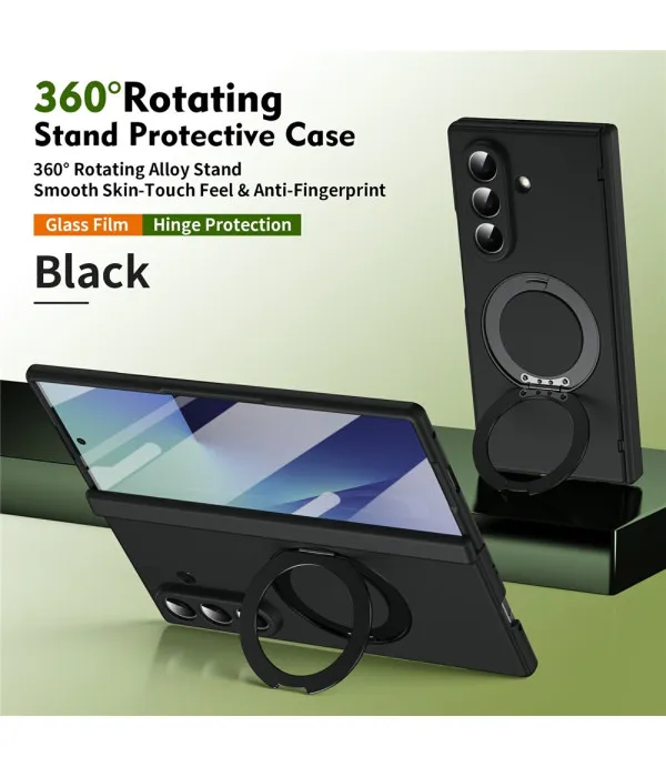360° zaštitna maskica sa staklom i rotirajućim stalkom za Samsung Galaxy Z Fold7 5G