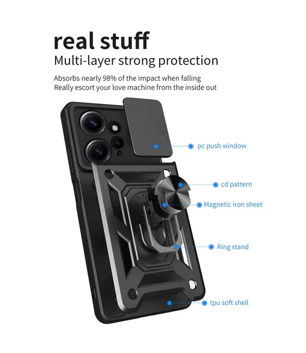 Silikonsko-plastična maskica sa zaštitom za kameru za Redmi Note 12 4G 