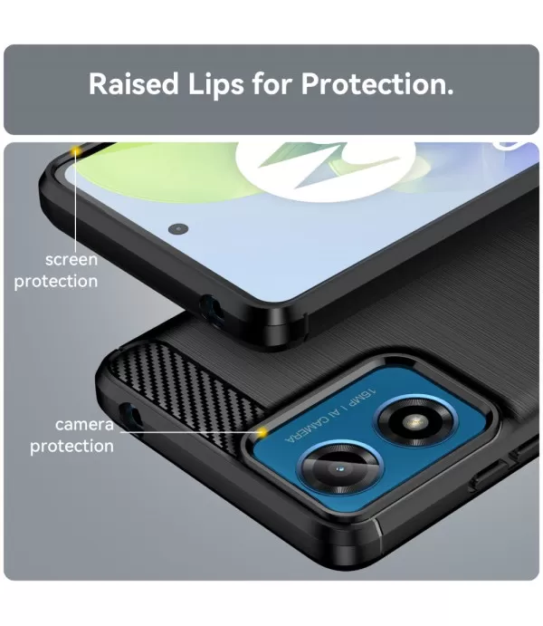 Carbon brush TPU silikonska maska za Motorola Moto E14 4G