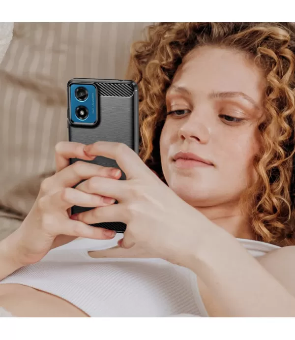Carbon brush TPU silikonska maska za Motorola Moto E14 4G