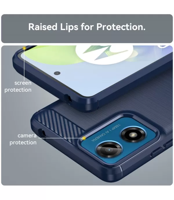Carbon brush TPU silikonska maska za Motorola Moto E14 4G