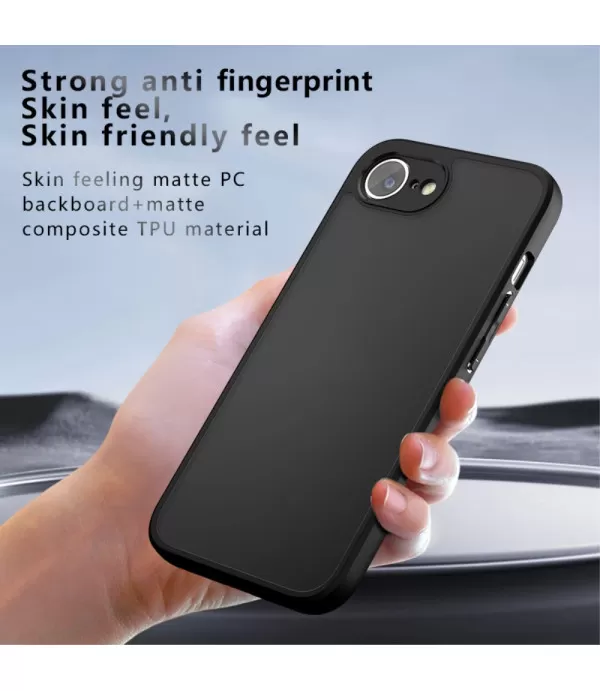 Premium prozirna silikonska maskica s crnim rubom za iPhone 16e/17e