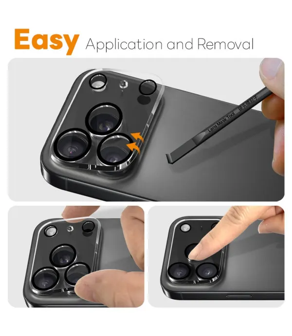 NORTHJO zaštitno staklo za kameru iPhone 17 Pro Black Circles