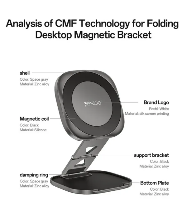 YESIDO C301 magnetski sklopivi stalak za mobitel