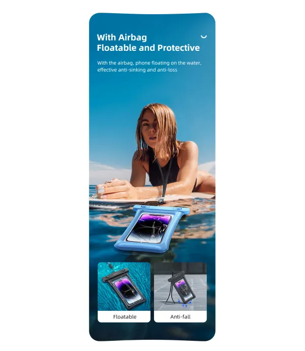 USAMS vodootporna torbica za mobitel do 7" – IPX8 10m