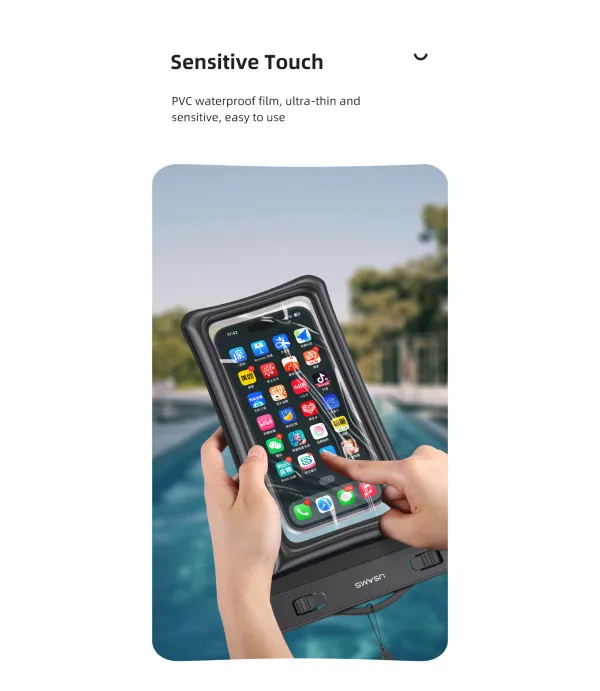USAMS vodootporna torbica za mobitel do 7" – IPX8 10m