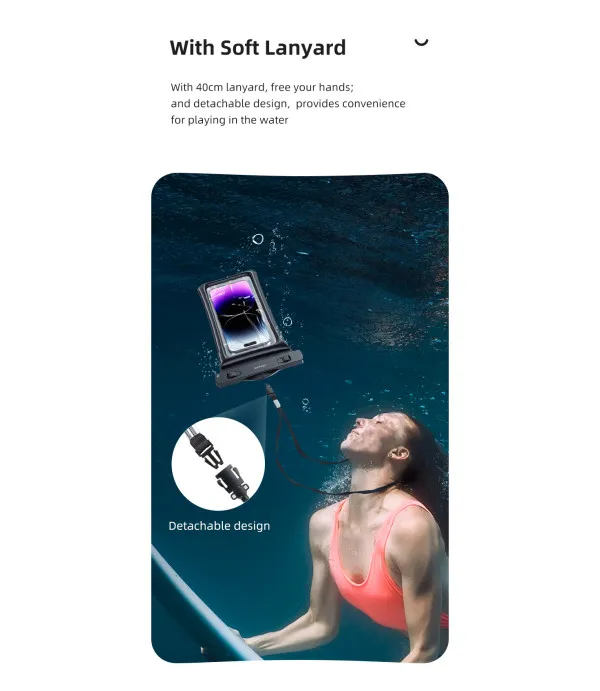 USAMS vodootporna torbica za mobitel do 7" – IPX8 10m