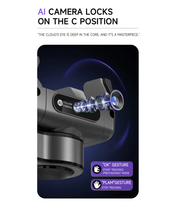 C22 AI Face Tracking 3-u-1 stabilizator, tripod i selfie štap
