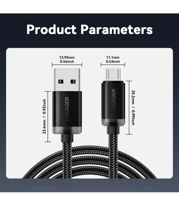 ESSAGER ES-X60 USB na Micro USB kabel 2m