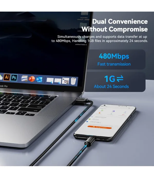 ESSAGER ES-X60 USB na Micro USB kabel 2m