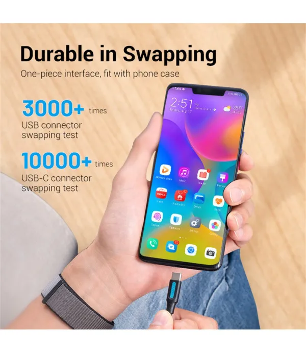 VENTION USB-A na USB-C kabel 0.5m 3A