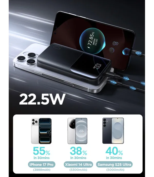 Joyroom JR-QP191 Mini 10000 mAh 22.5W Powerbank s digitalnim zaslonom