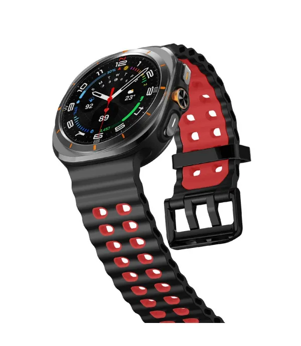 Sportski dvobojni silikonski remen za Samsung Galaxy Watch Ultra2 47mm / Watch Ultra 47mm