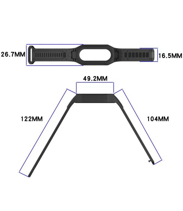 TPU remen s integriranim zaštitnim okvirom za Xiaomi Smart Band 9 / 8 / Mi Band 7 / 6 / 5
